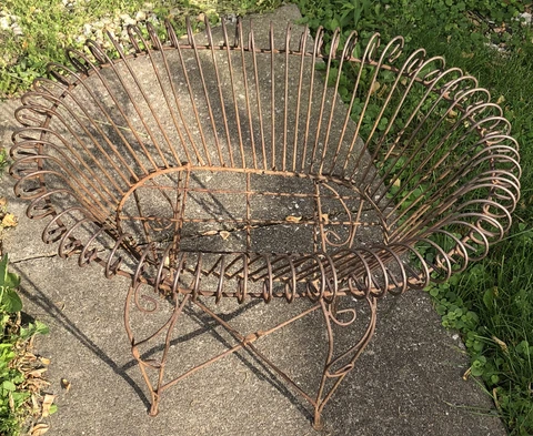 Vintage wire metal planter / garden plant stand - outdoor furniture Cover