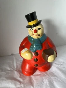 Süße Vintage Keramik Form Frosty der Schneemann datiert 78 rot Outfit - Bild 1 von 3