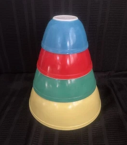 Vintage Pyrex Primary Colors Round Nesting Bowls Set Of 4. 401 402 403 404 USA - Picture 1 of 16