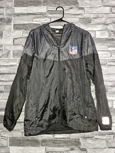 NFL Team Apparel Herren Größe Small durchgehender Reißverschluss Kapuze Windbreaker Jacke schwarz - Bild 1 von 12