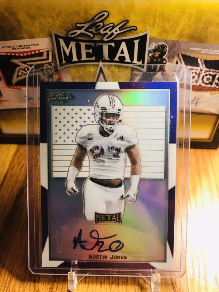 2019 Leaf All American Purple Etch Auto Autograph Austin Jones #d 3/10 Stanford - Image 1 of 1
