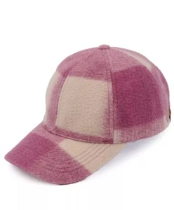 C.C Exclusive Women Rose Buffalo Plaid Faux Wool Baseball Cap 100% Polyester T12 - Picture 1 of 8