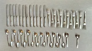 1847 Rogers Bros Ancestral Pattern Silverplate Silverware Flatware 44 Piece Lot - Picture 1 of 8