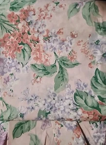 MARTEX FULL FLAT SHEET Pink Floral Ruffle No-Iron Percale Cotton Blend Made USA - Picture 1 of 8