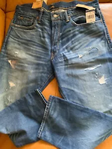 Polo Ralph Lauren The Classic fit patches distressed jeans Sz 35-30 men’sNWT$198 - Picture 1 of 11