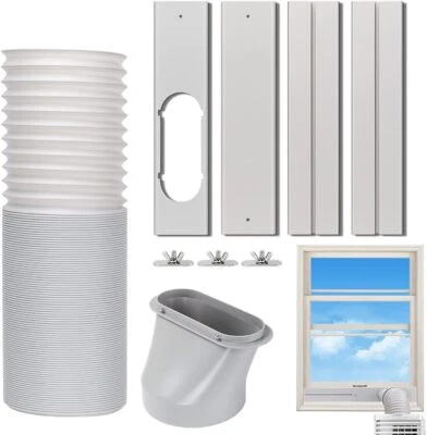 Portable AC Window Vent Kit with 5.9” Exhaust Hose Universal Window Seal Kit - Image 1 of 4