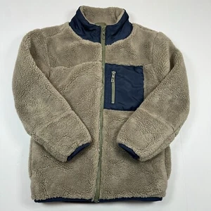 Tommy Bahama Boys Youth Fleece Full Zip Jacket Winter Brown Blue Size S 5/6 - Picture 1 of 13