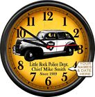 Horloge murale vintage personnalisée vintage voiture de police chef détective lieutenant panneau horloge murale