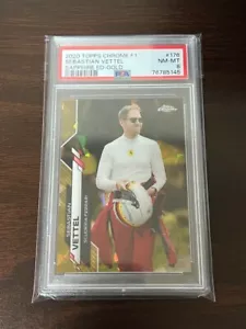 Sebastian Vettel /50 Sapphire Gold F1 Ferrari 2020 Topps Chrome #176 Card PSA8 - Picture 1 of 3
