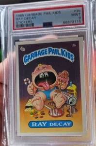 RAY DECAY 1985 GARBAGE PAIL KIDS STICKERS GLOSSY (MISLABELED) ~ PSA 9 MINT 🔥 - Picture 1 of 2