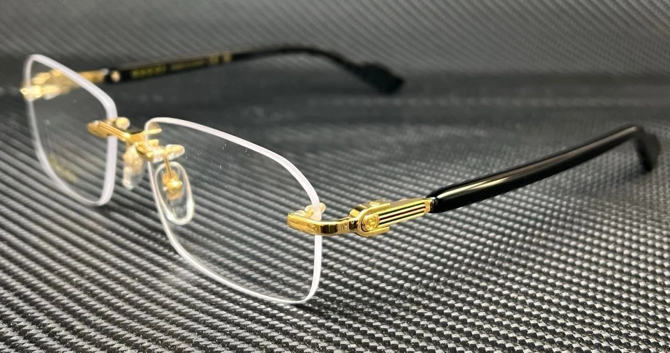 Gucci GG1221O 001 Men's Rimless Eyeglasses - Gold/Black