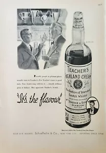 Whisky escocés crema Teachers Highland 1937 anuncio vintage es el sabor - Imagen 1 de 1