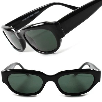 Gafas de sol clásicas negras para hombre mujer vintage retro moda pequeñas rectangulares B92 Foto 1 de 4