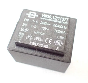 SAFETY TRANSFORMER Inherently Short Circuit Proof 230V / 10V 120mA X2 PER SALE - Picture 1 of 5