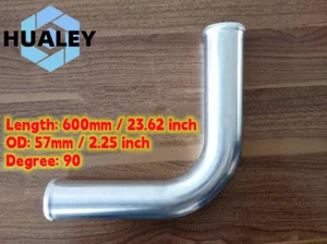 57mm 2.25" 90 Degree Aluminum Turbo Intercooler Pipe Piping Tubing Tube L=600mm - Picture 1 of 9