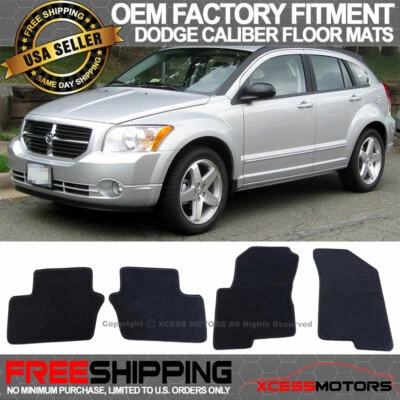 Se adapta a 07-12 Dodge Caliber OE montaje de fábrica 4 piezas alfombrillas alfombra nailon negro Foto 1 de 3