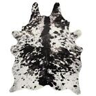 Faux Cowhide Rug Extra Large Cow Print Area Rug 5.2ft x 6.6ft Black/Grey/White