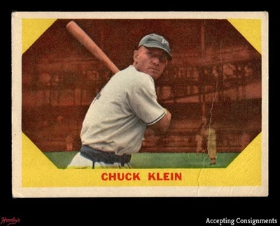 Fleer #30 1960 Chuck Klein Phillies baja calidad (arrugue) Foto 1 de 2