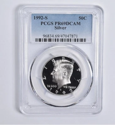 PR69 DCAM 1992-S Silver Kennedy Half Dollar PCGS Blue Lbl *6905 - Image 1 of 4