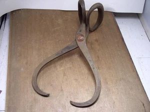 Antica pinza per ghiaccio vintage 13 pollici di Gifford Wood Co. Hudson N. Y. - Foto 1 di 4