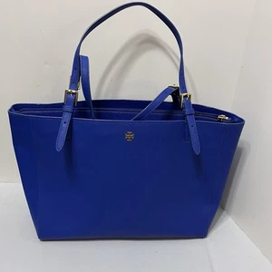 Tory Burch York Buckle Jelly Blue Tote Purse - Picture 1 of 6