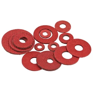 Red Fiber Sealing Washers Metric M2 M2.5 M3 M3.5 M4 M5 M6 M8 Flat Seal Washer - Picture 1 of 9