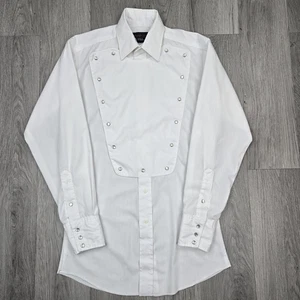 Vintage Panhandle Slim Western Tuxedo Shirt Small White Long Sleeve Made In USA - Picture 1 of 12