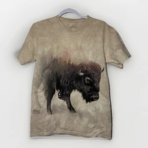 The Mountain T-Shirt Gr. S Buffalo Bison Forest Trees Tie Dye Tee Natur Outdoor - Bild 1 von 10