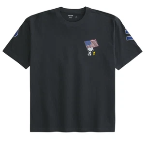 Hollister Boxy Snoopy USA Graphic Tee TShirt - Picture 1 of 4