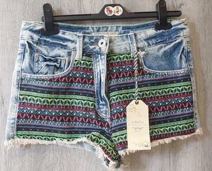 Blonde + Blonde Ladies UK Size 10 Shorts Aztec Embroidered Summer Beach Wear - Picture 1 of 13