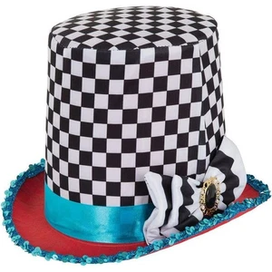 Rubies Forum Alice in Wonderland Mad Hatter Chequered Hat Adult Fancy Dress - Picture 1 of 1