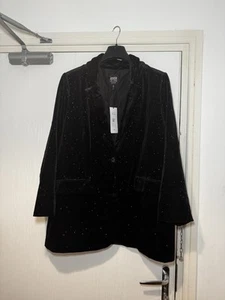 River Island Velvet Sparkle Blazer Size 22 Original price £85 - Picture 1 of 11