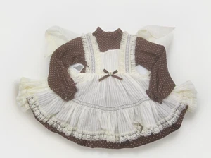 Vintage Mini World Kleid mit Schürze cremeweiß Rüschen Spitzenschürze Größe 4T - Bild 1 von 11