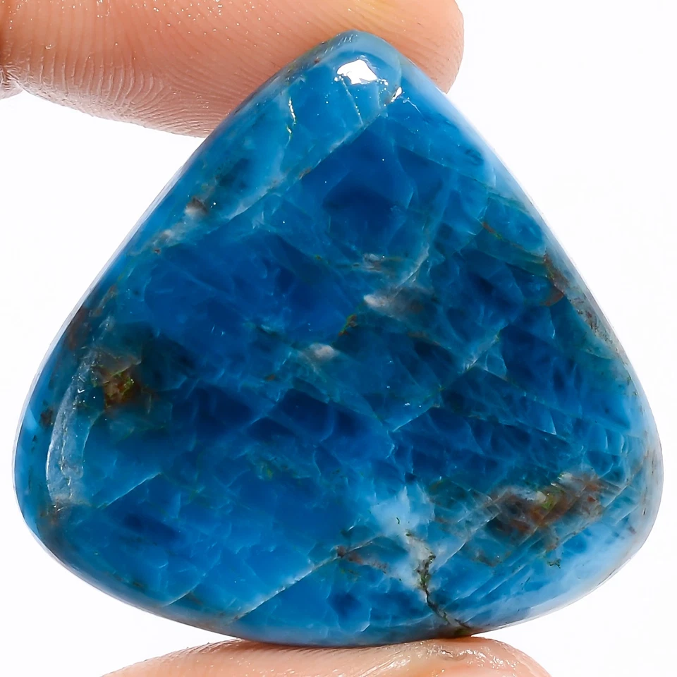 Piedra preciosa cabujón en forma de corazón apatita azul neón natural 59,5 quilates 31X33X5 mm X22297 Foto 1 de 2