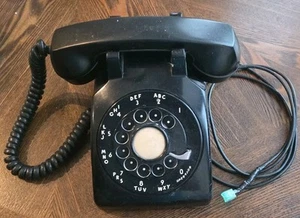 Vintage Black Rotary Dial Desk Phone Western Electric GE Bell System CD500 6/55 - Zdjęcie 1 z 4