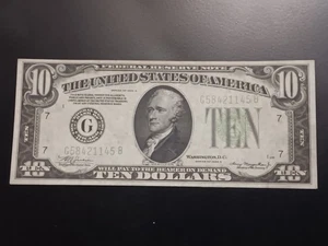1934a $10 Green Seal Federal Reserve Note GB Block - Picture 1 of 6