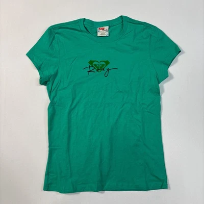 Camiseta de Surf Vintage Y2K Roxy Verde Estampado Gráfico Unisex Algodón Cuello Redondo M Foto 1 de 4