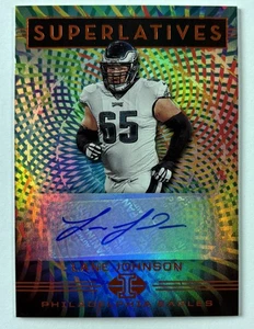 Lane Johnson 2020 Illusions Superlatives #SU45 naranja autógrafo automático - Imagen 1 de 2