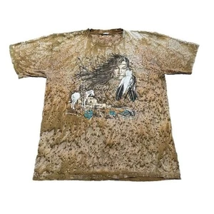 VTG Indian Tie Dye T Shirt Men's XL Southwestern Nature Tie Dye Single Stitch - Picture 1 of 7