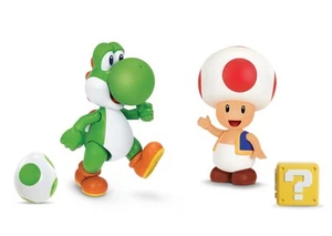 Nintendo 4 Inch Action Figure 2-Pack: Yoshi & Toad with Accessories - Picture 1 of 9