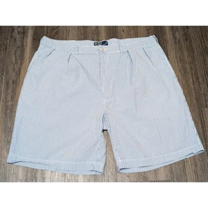 Polo Ralph Lauren Tyler Shorts Seersucker Striped Pleated Cotton Size 42 - Picture 1 of 6