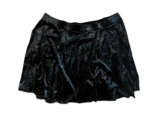 TORRID Black Crush Velvet Pull On Flare Mini Skirt Size 5X Pockets - Picture 1 of 4