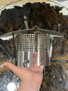 Universal Edelstahl Regenkappe Schornsteinabdeckung 6" mit verstellbarem Band & Netz - Bild 1 von 6