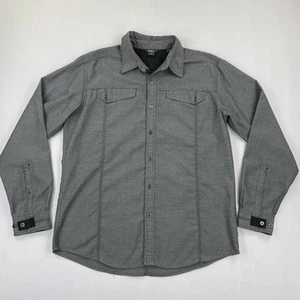 Royal Robbins Shirt Mens L Reg Gray Herringbone Soft Knit Long Sleeve Button Up - Picture 1 of 9