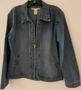 Adolfo Jeans Jacket Women's Womens Size Sz Medium Med M Blue Denim Cotton Blend - Picture 1 of 6