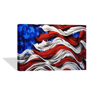 United States of America Flag Vintage Canvas Print Decorative Wall Art Modern  - Image 1 of 4
