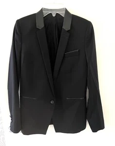The Kooples Wool Leather Blend Blazer Jacket Size XS - Picture 1 of 8
