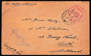 Great Britain Cover 1916 WWI Field Post Taranto T55 to Scotland Z2963 - Picture 1 of 8