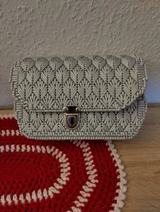 Damenhandtasche silbergrau selbstgemacht - Bild 1 von 2