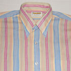 Vintage State Street Jordan Marsh Striped Short Sleeve Button Front Shirt 16 Vtg